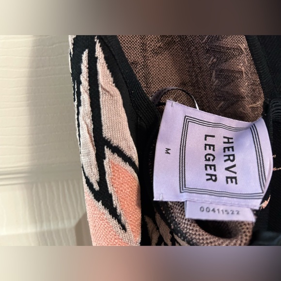 Herve Leger Embellished Flare Bottom Dress - Picture 4 of 5